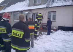 Pożar sadzy w kominie w Kostkowie - 26.01.2011