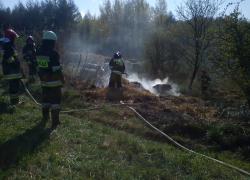 Pożar stogów słomy w Gniewinie - 01.05.2011