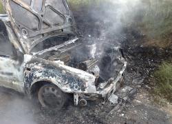 Pożar samochodu w Słuszewie - 12.07.2011