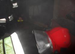 Pożar garażu w Gniewinie - 12.02.2012