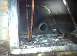 Pożar domu w Perlinie - 03.04.2012