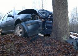 Wypadek samochodowy na trasie Opalino-Rybno. - 28.11.2012