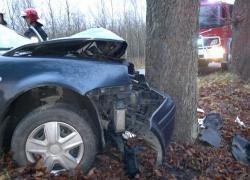 Wypadek samochodowy na trasie Opalino-Rybno. - 28.11.2012