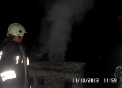 Pożar sadzu w kominie w Nadolu - 18.10.2013