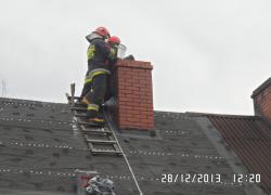 Pożar sadzy w kominie w Opalinie - 28.12.2013
