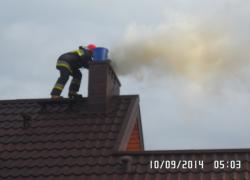 Pożar sadzy w kominie w Czymanowie - 10.09.2014