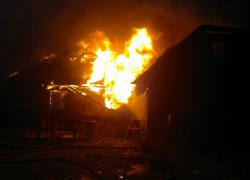 Pożar domu w Salinku - 02.01.2015