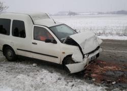 Wypadek samochodowy na trasie Gniewino - Strzebielinek - 27.01.2015