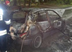Pożar samochodu na trasie Czymanowo – Gniewino - 07.09.2015