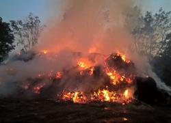 Pożary stert słomy w Lisewie - 11.09.2016