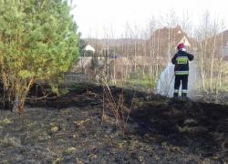 Pożar suchej trawy w Czymanowie - 15.04.2018