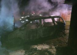 Pożar samochodu w Bychowie - 19.01.2020