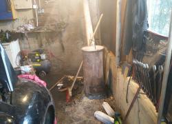 Pożar drewna w garażu w Gniewinie - 07.03.2020