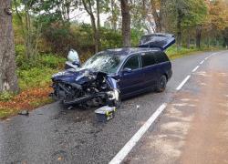 Wypadek samochodowy na trasie Opalino-Rybno - 01.10.2020