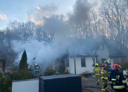 Pożar domu w Tadzinie - 09.04.2022
