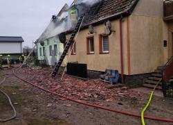 Pożar budynku wielorodzinnego w Brzynie - 06.11.2024