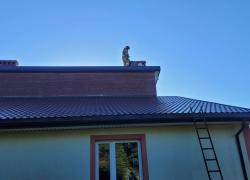 Pożar sadzy w kominie w Gniewinie