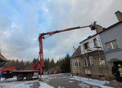 Pożar komina w Bychowie