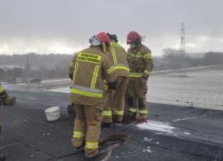Pożar sadzy w kominie w Bychowie