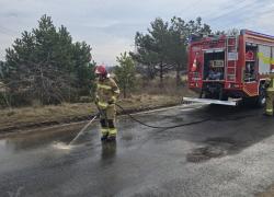 Substancja powodująca śliskość jezdni w Czymanowie
