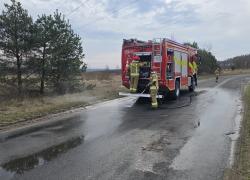 Substancja powodująca śliskość jezdni w Czymanowie - 25.03.2026
